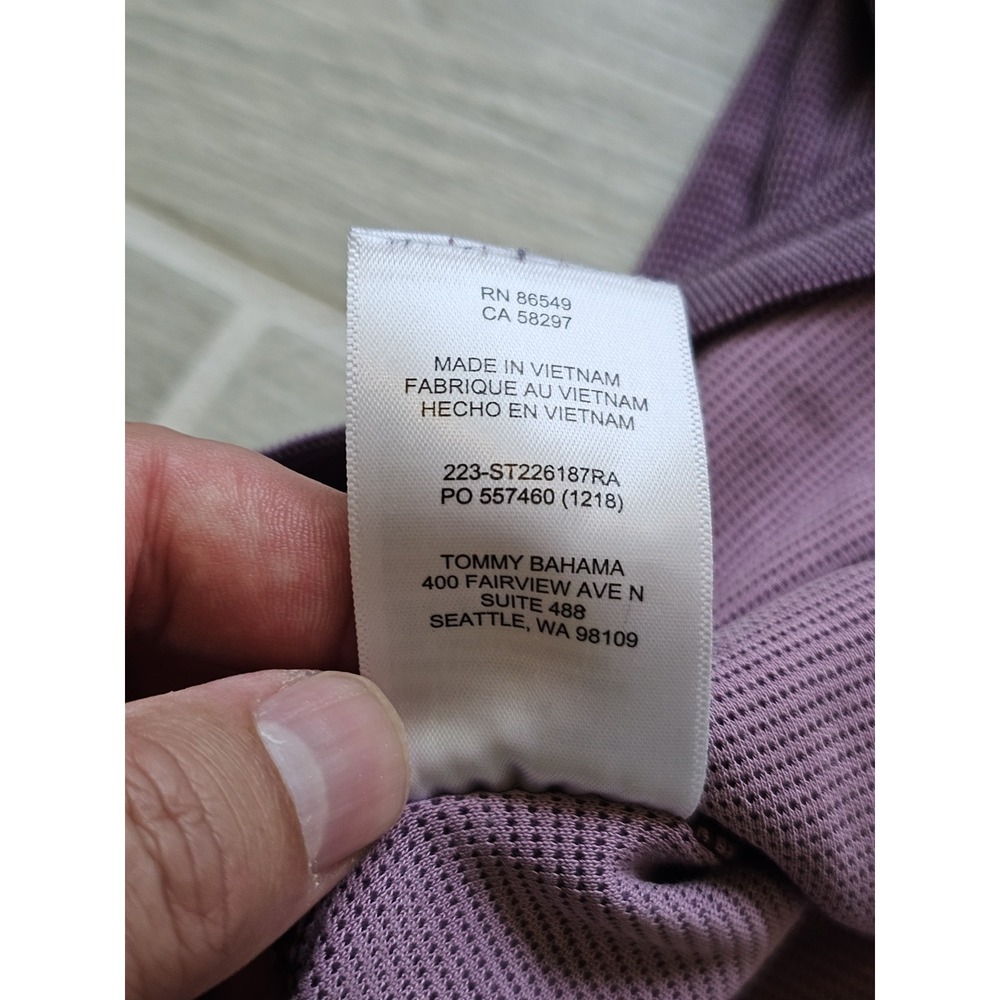 Tommy Bahama Tencel Blend Polo Shirt XL Purple Short Sleeve Island Style - Picture 4 of 7